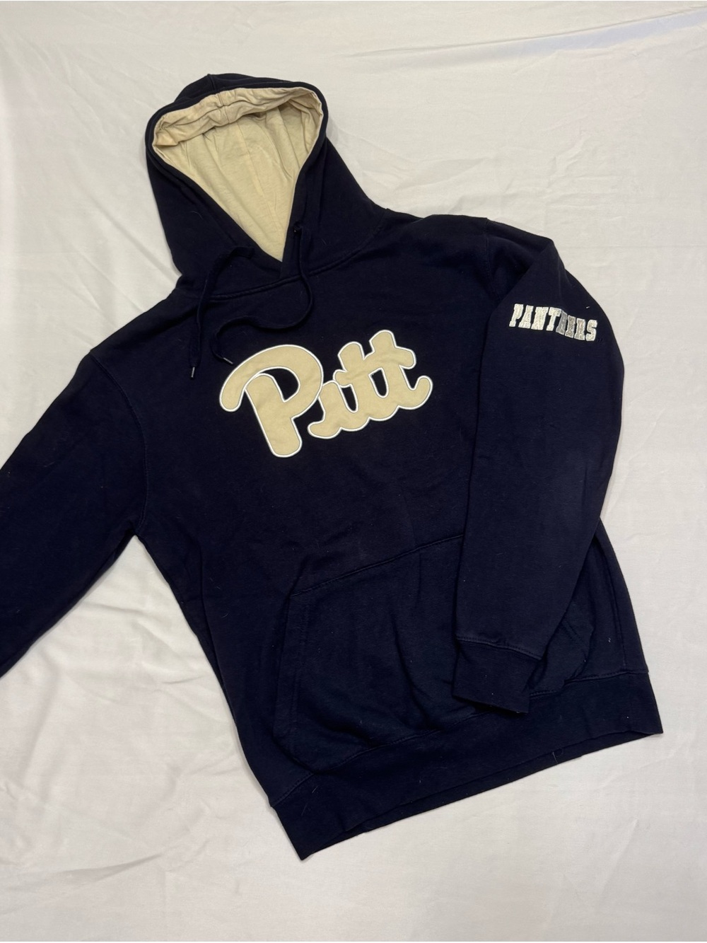 University of Pittsburgh Hoodie in Navy with Cream
